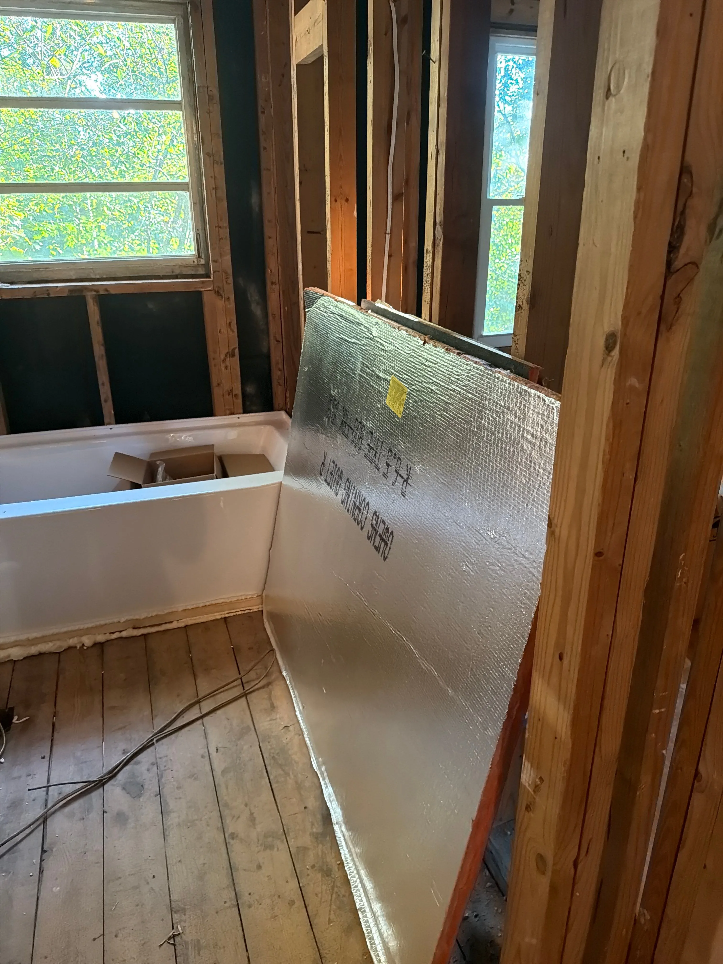 3356 Woodview Dr SE, Smyrna — Bathroom tub installation and unfinished framing