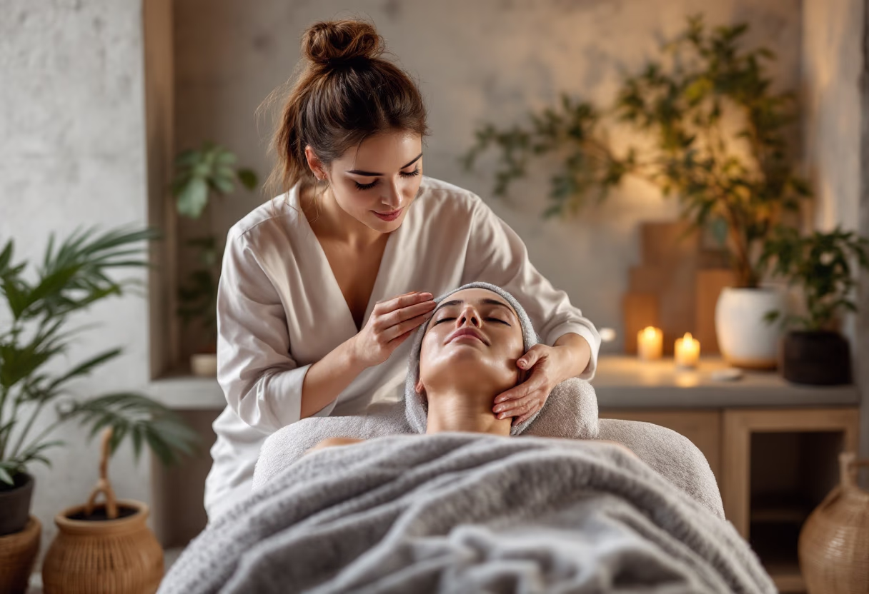 image of facial treatment being performed