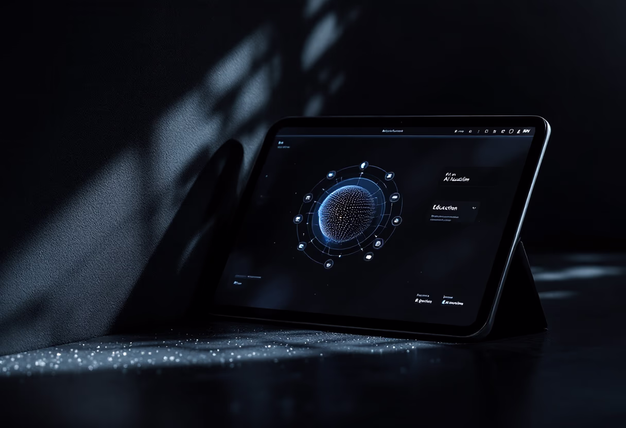 image of interactive lesson on tablet