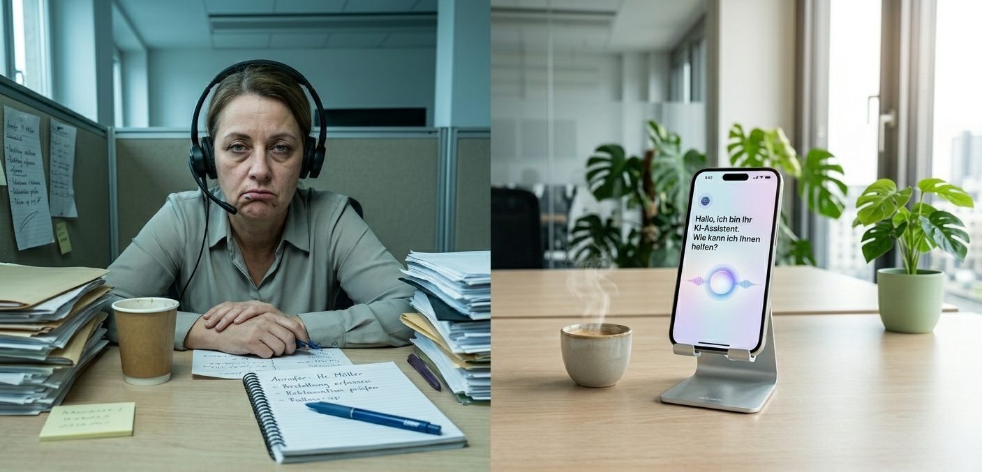 Vergleich KI-Telefonassistent und externer Telefonservice für deutsche KMU
