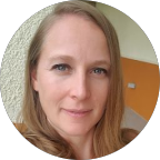 Woman with office background