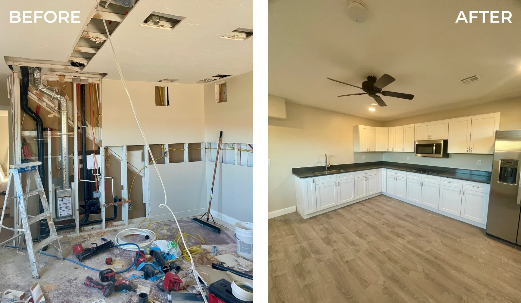 Before and After Results from An Attached ADU Kitchen Addition Project in Hurricane, UT