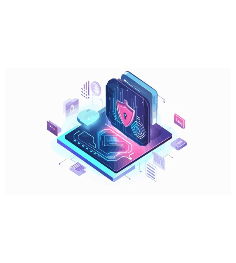 Isometric illustration of a secure data platform