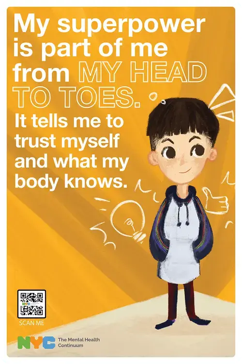 NYC Mental Health Continuum poster encouraging students to trust themselves