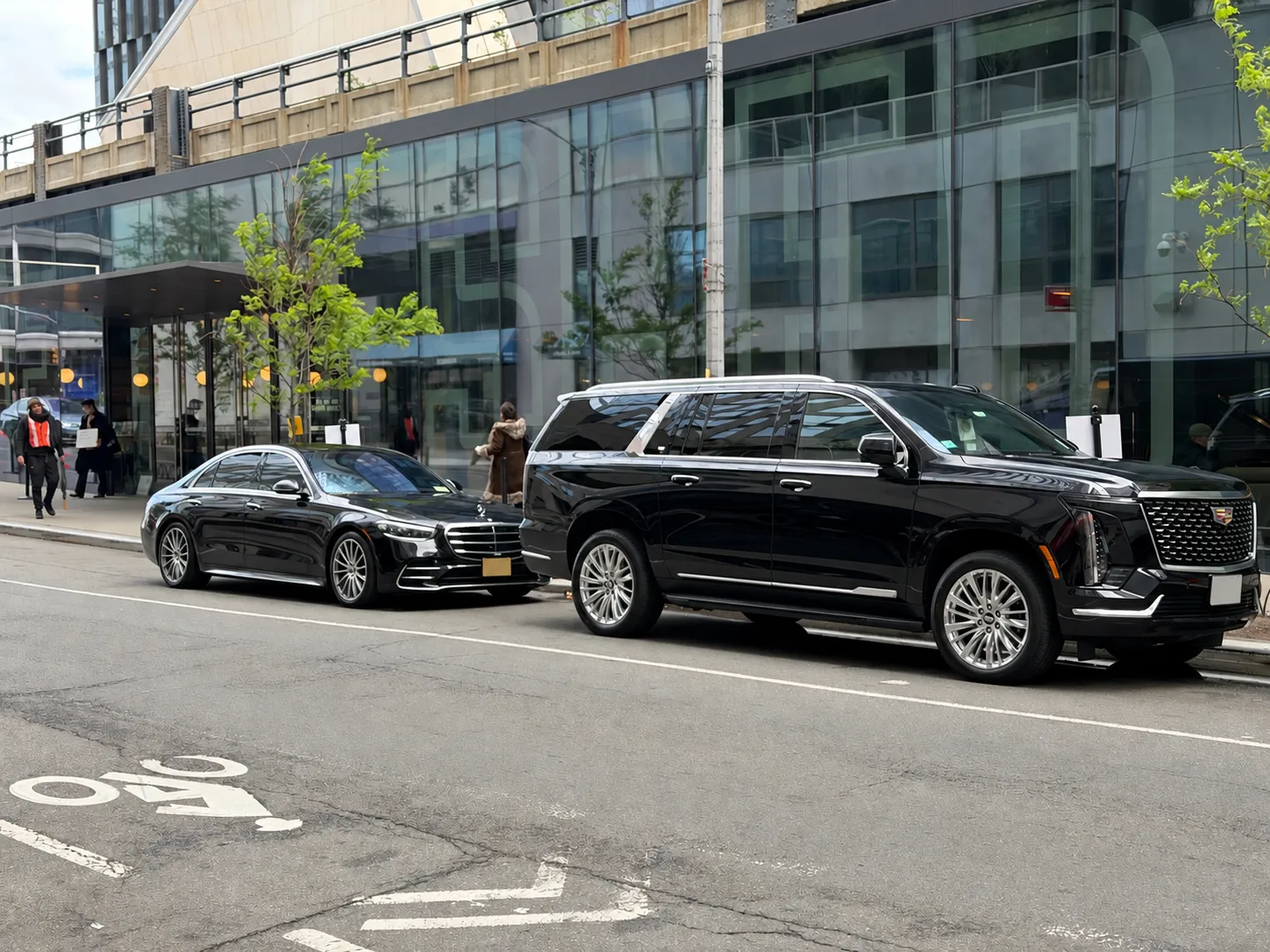 GeronimoLux Mercedes-Benz S-Class sedan parked curbside in New York City