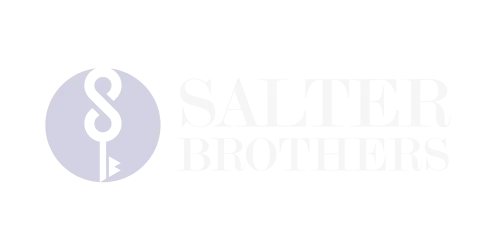 Salter Brothers logo: key symbol inside circle, white text on black background. Australian property investment.