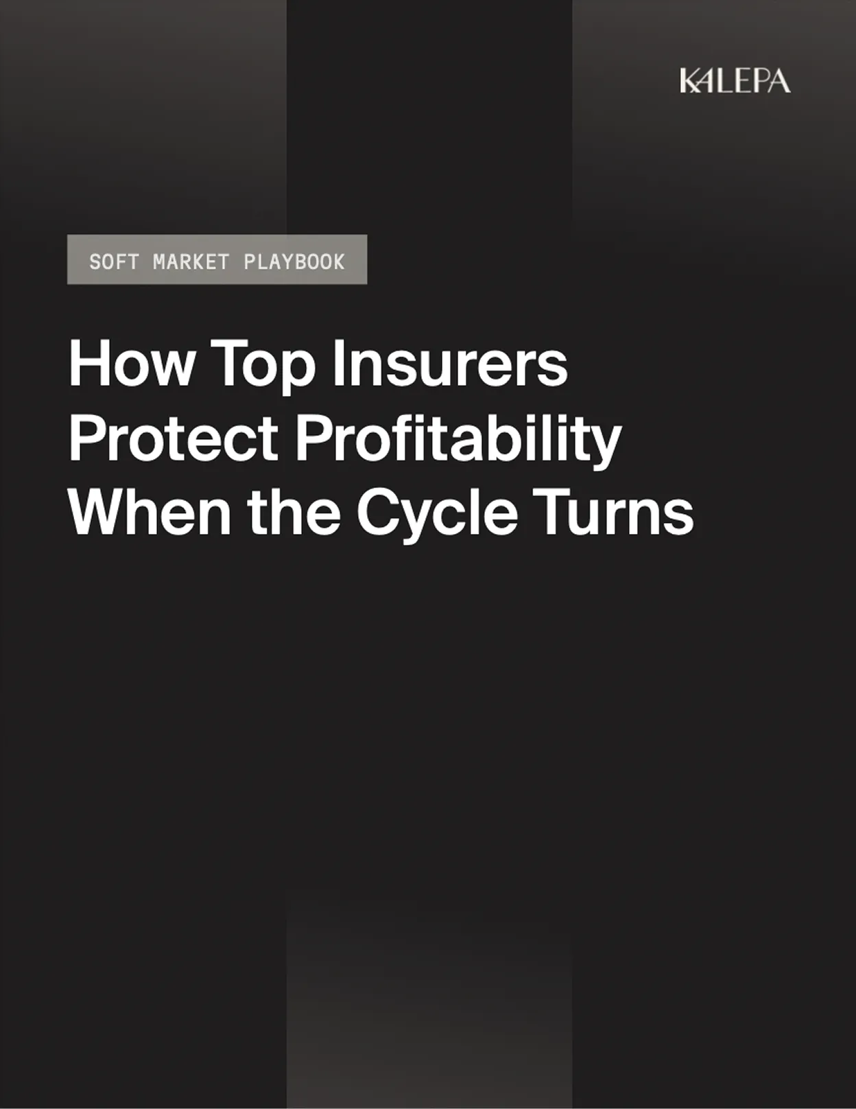 Cover titled How Top Insurers Protect Profitability When the Cycle Turns with Kaleva logo.