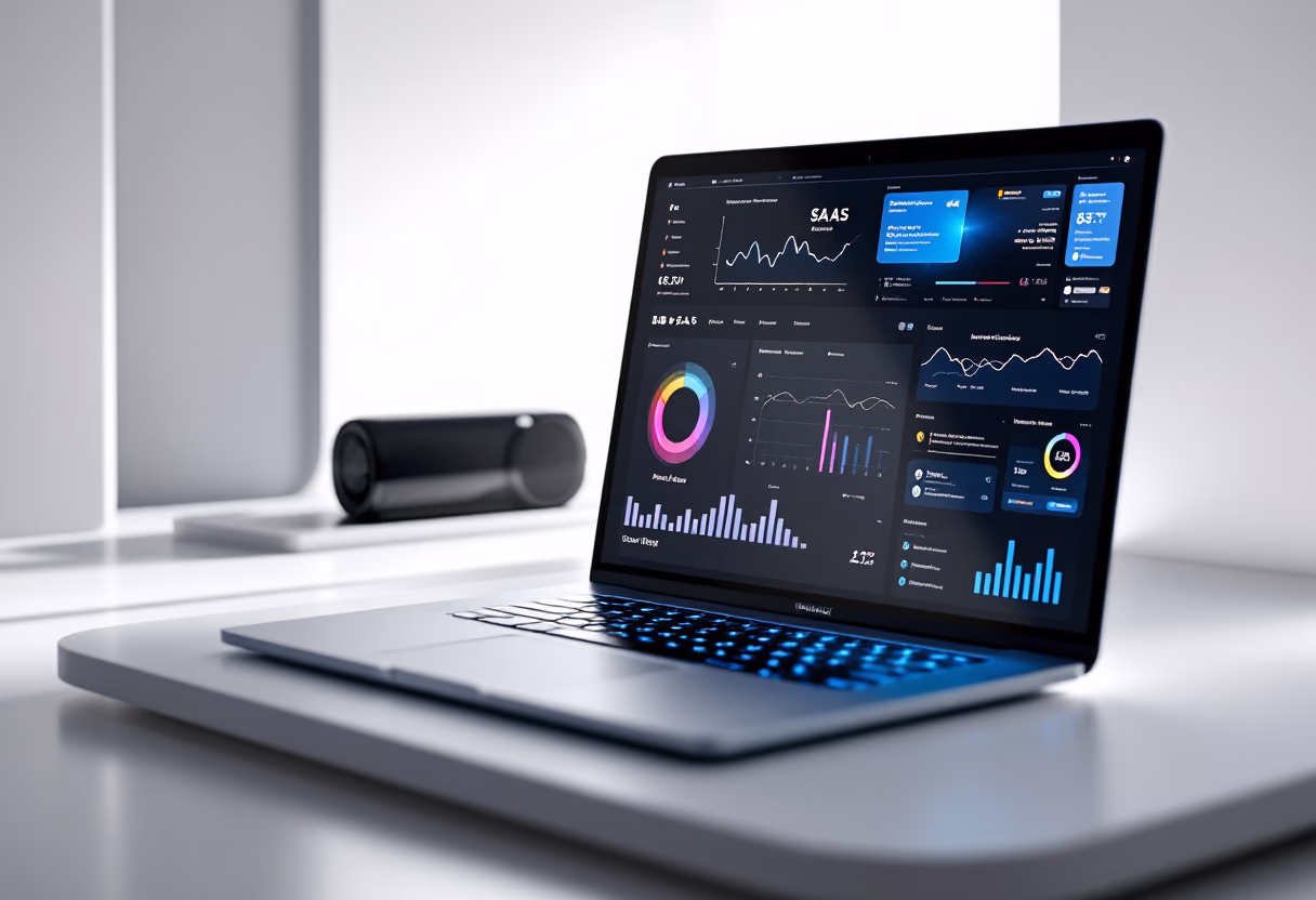 image of a laptop with software interface (for a b2b saas)