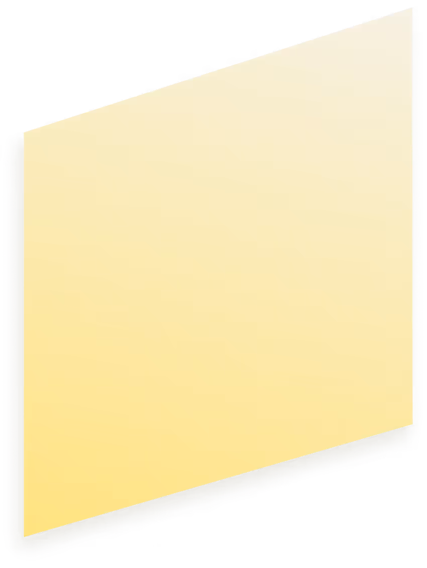 لوح مستطيل مائل بلون أصفر مع تدرج لوني من الفاتح إلى الداكن.