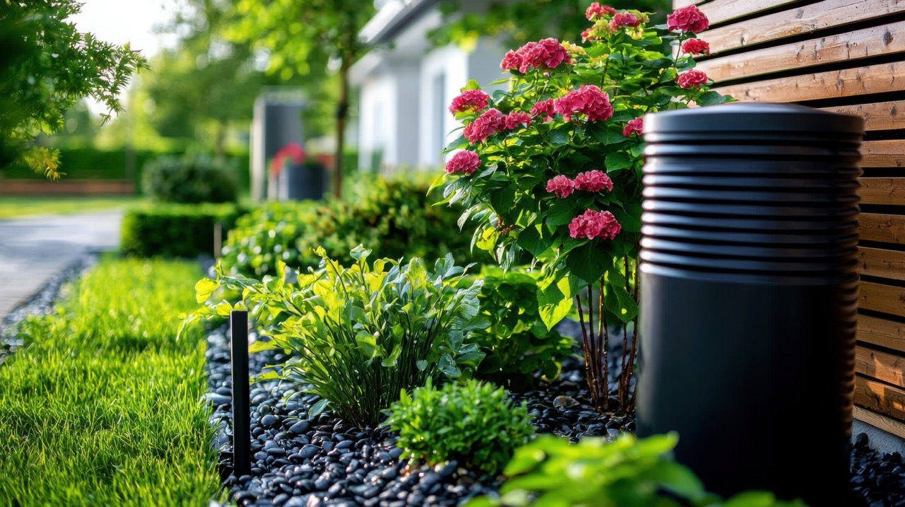 Low-profile landscape speakers positioned among plants and hardscaping for hidden, immersive outdoor sound.