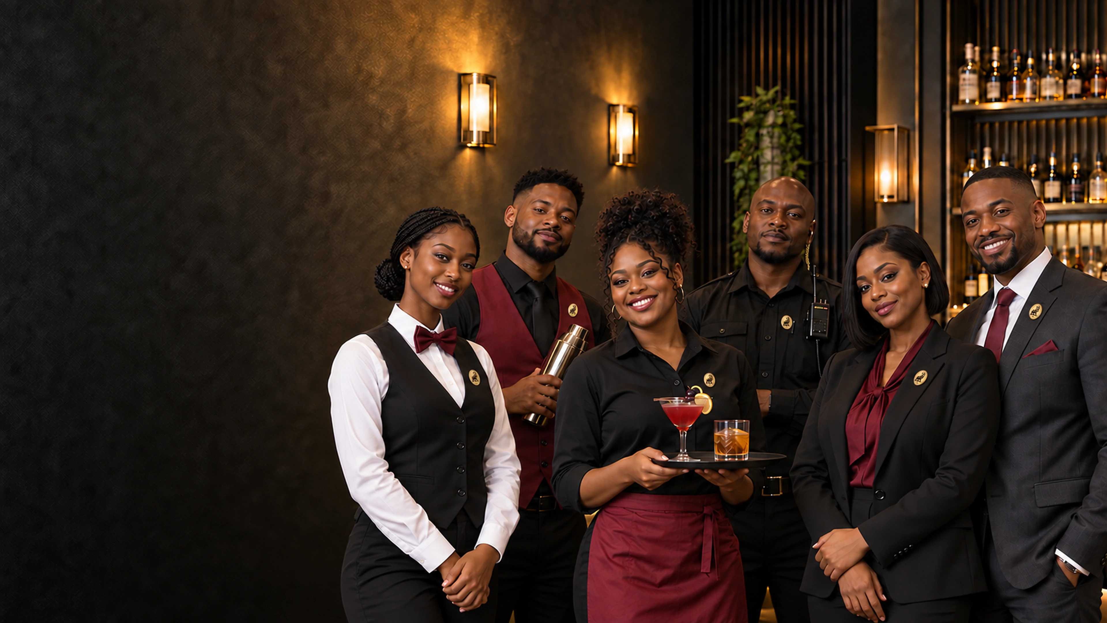 Illustrative portrait of casino and hospitality professionals