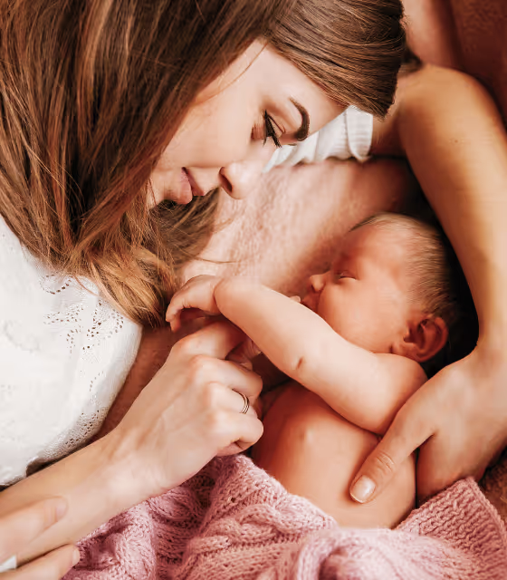 woman and newborn baby