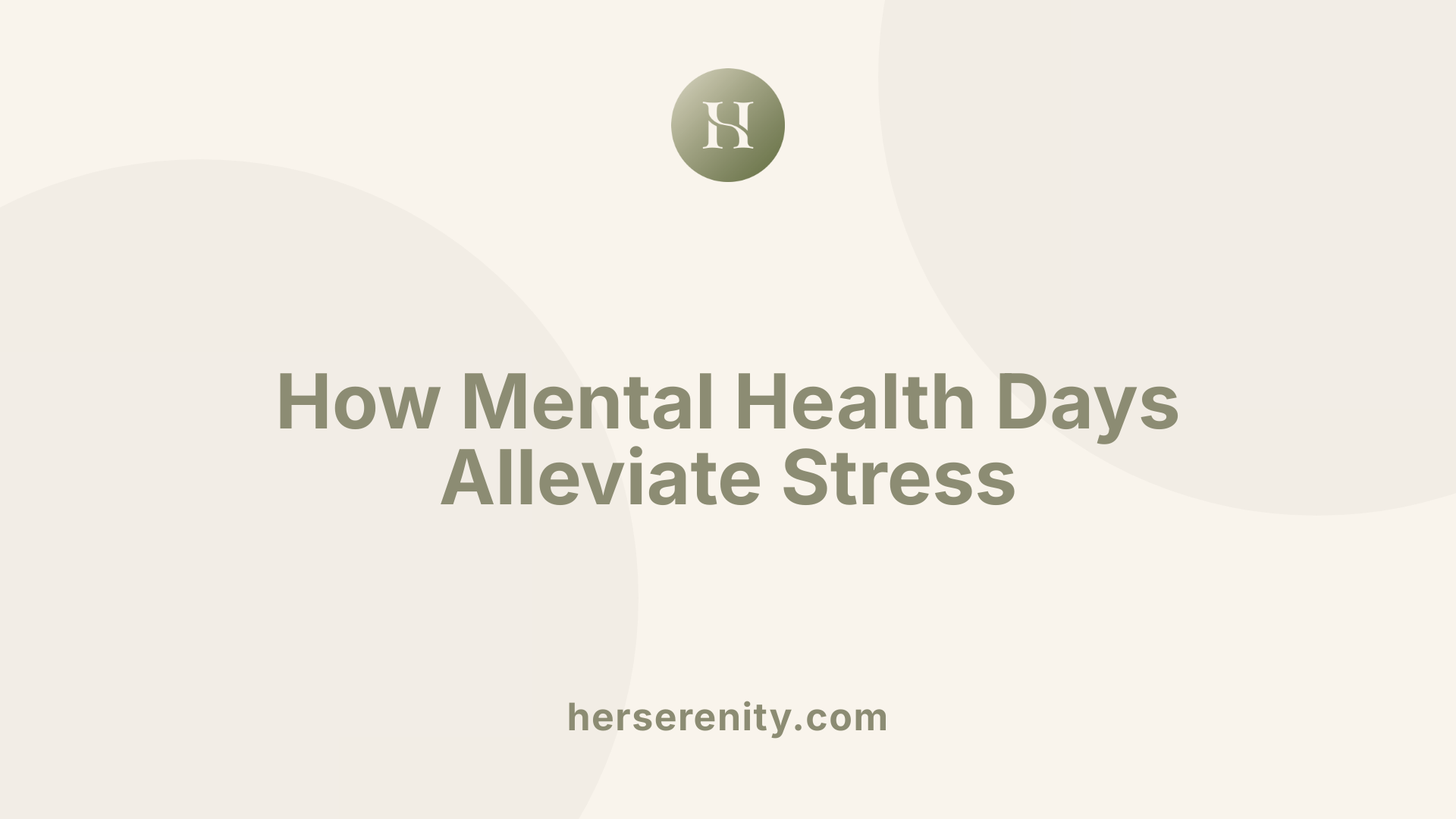 How Mental Health Days Alleviate Stress