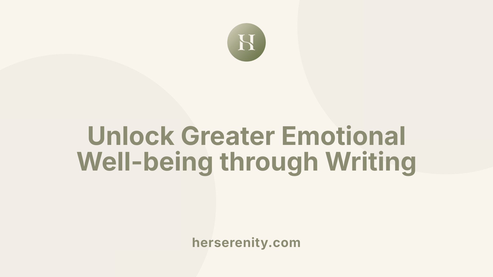 Unlock Greater Emotional Well-being through Writing