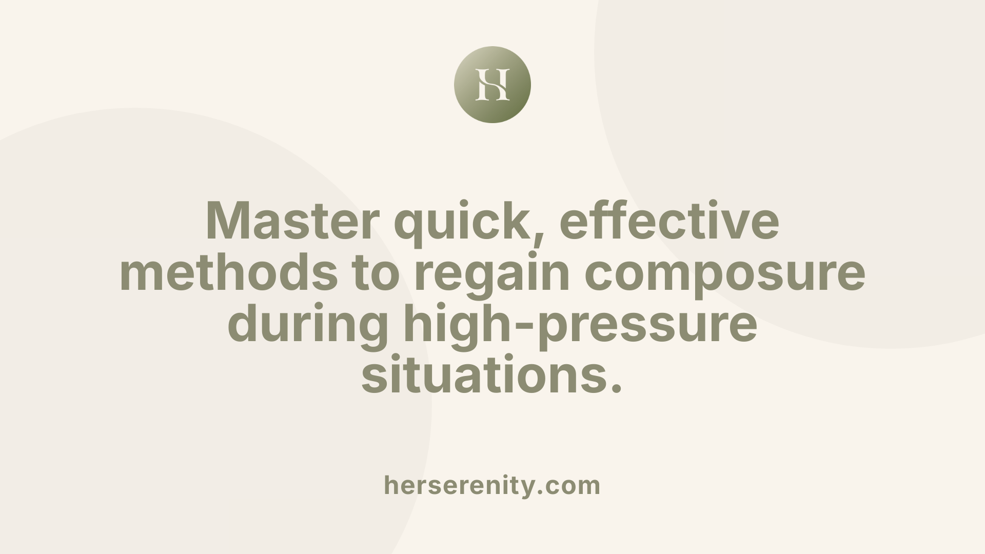 Master quick, effective methods to regain composure during high-pressure situations.