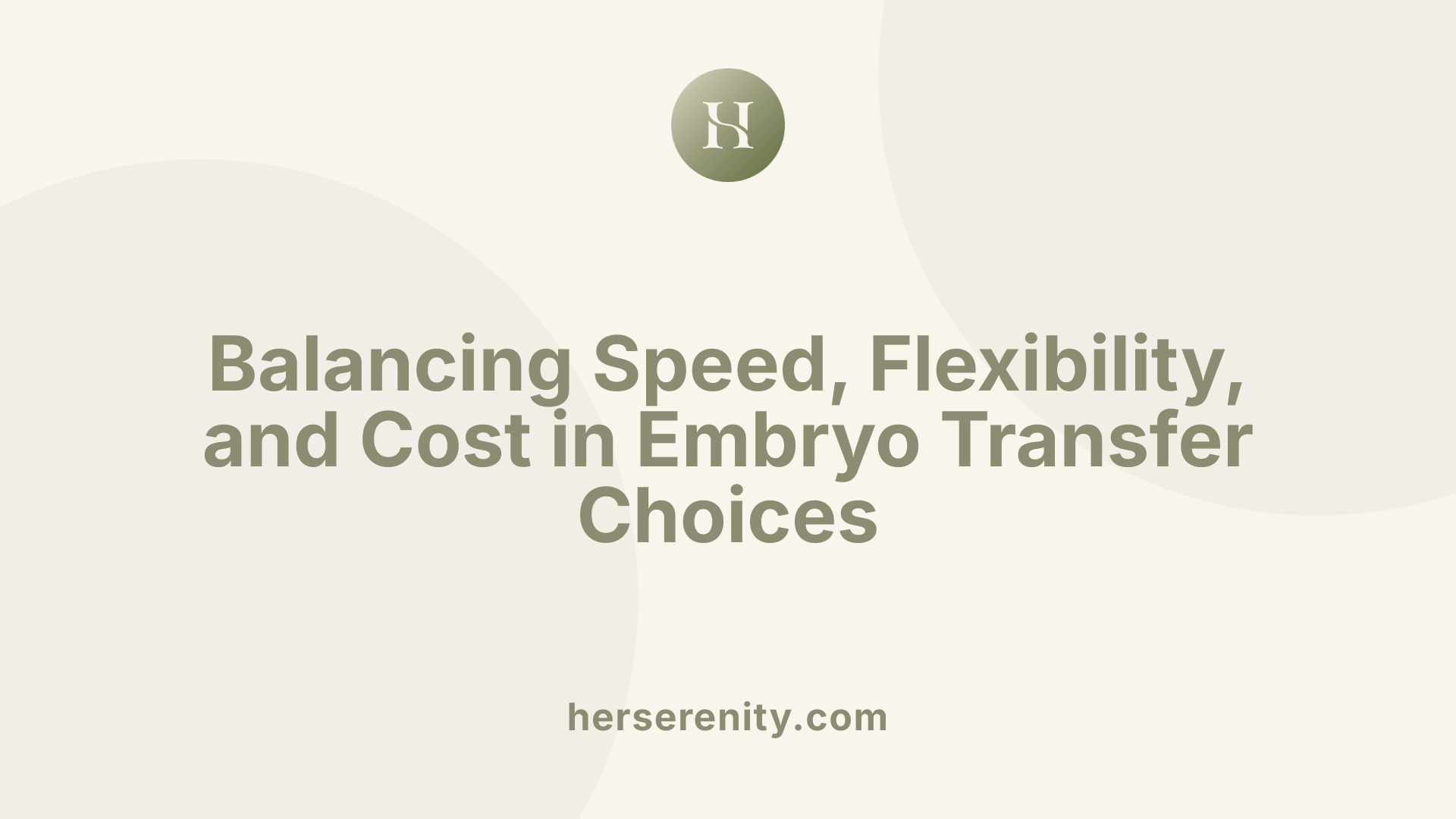 Balancing Speed, Flexibility, and Cost in Embryo Transfer Choices