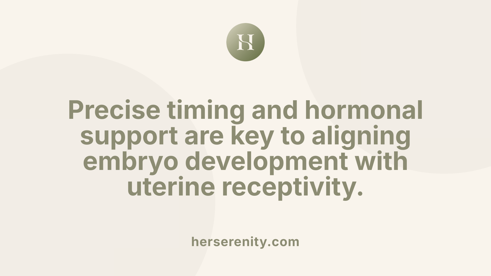 Precise timing and hormonal support are key to aligning embryo development with uterine receptivity.