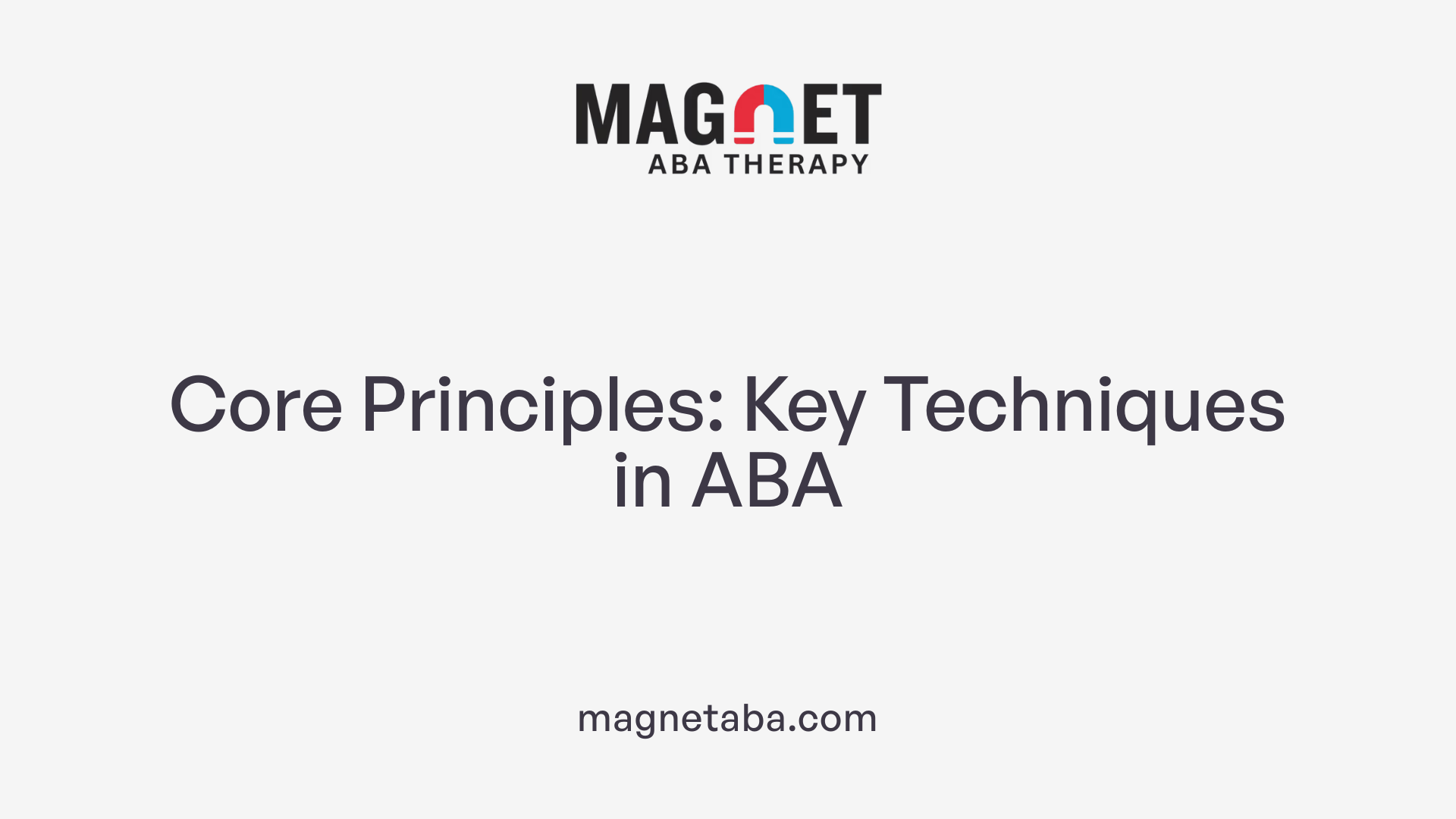 Core Principles: Key Techniques in ABA