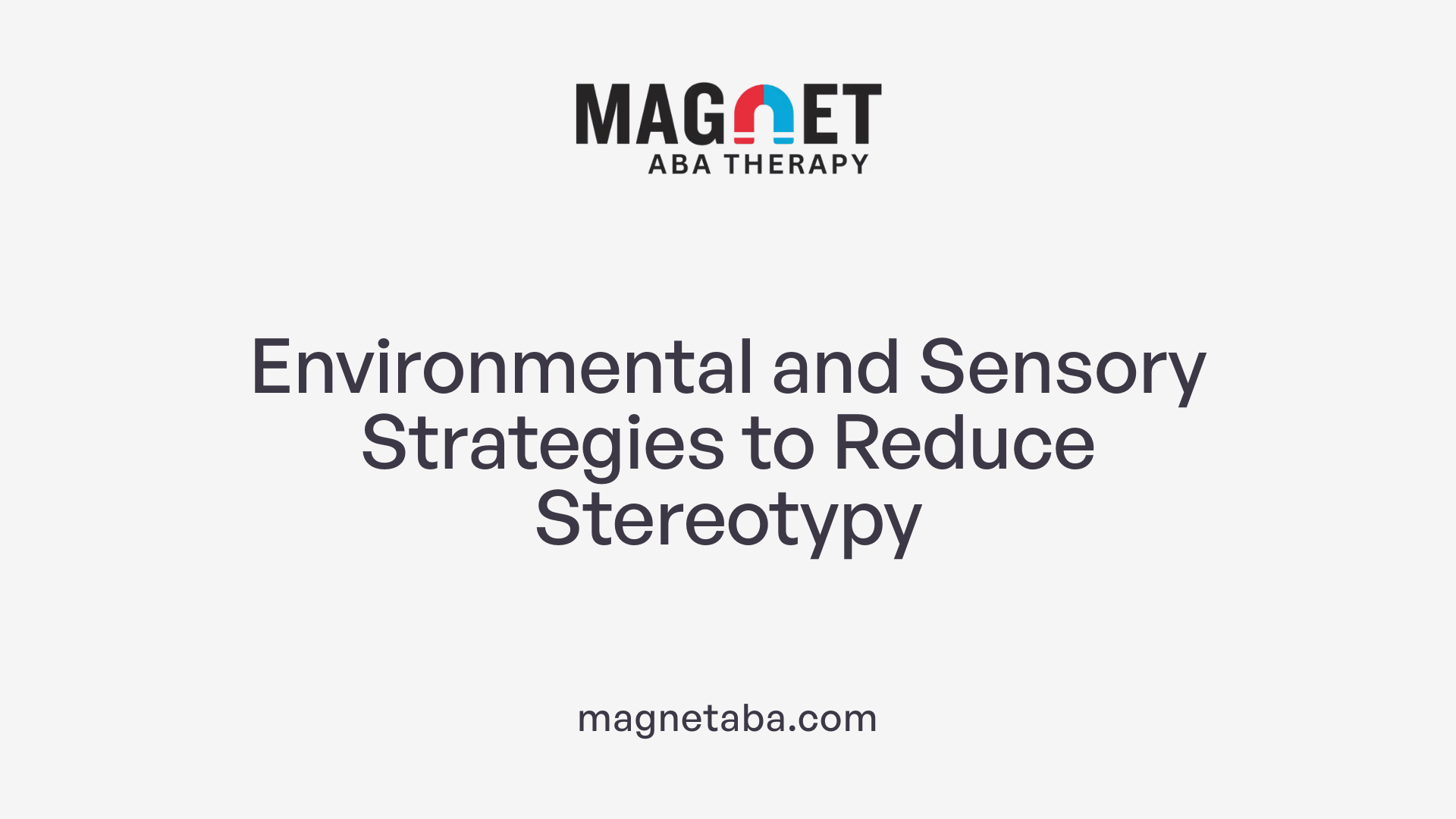Environmental and Sensory Strategies to Reduce Stereotypy