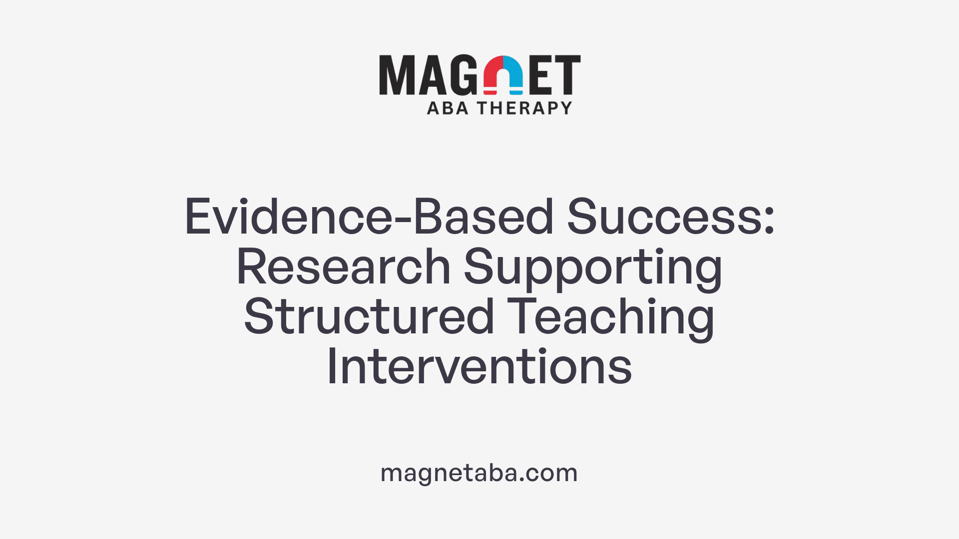 Evidence-Based Success: Research Supporting Structured Teaching Interventions