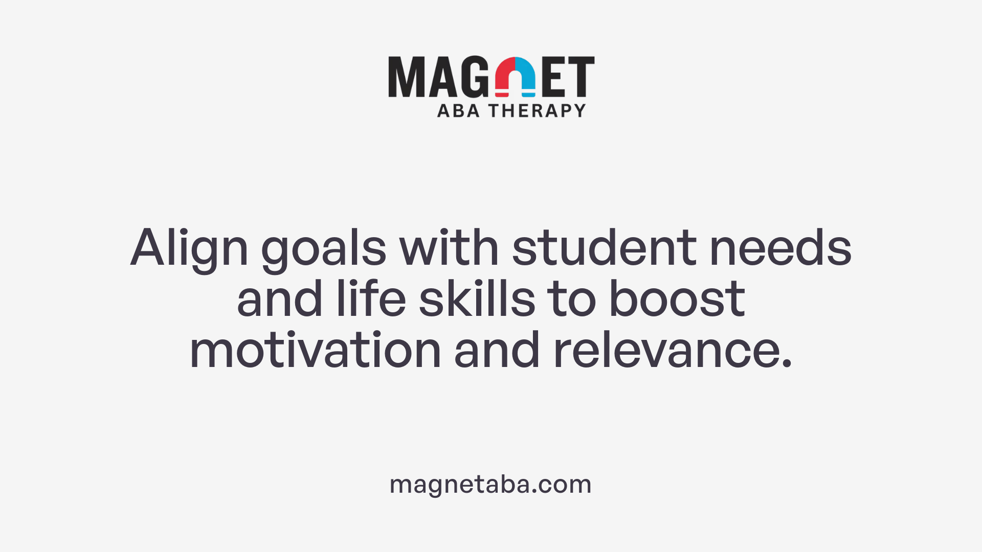 Align goals with student needs and life skills to boost motivation and relevance.
