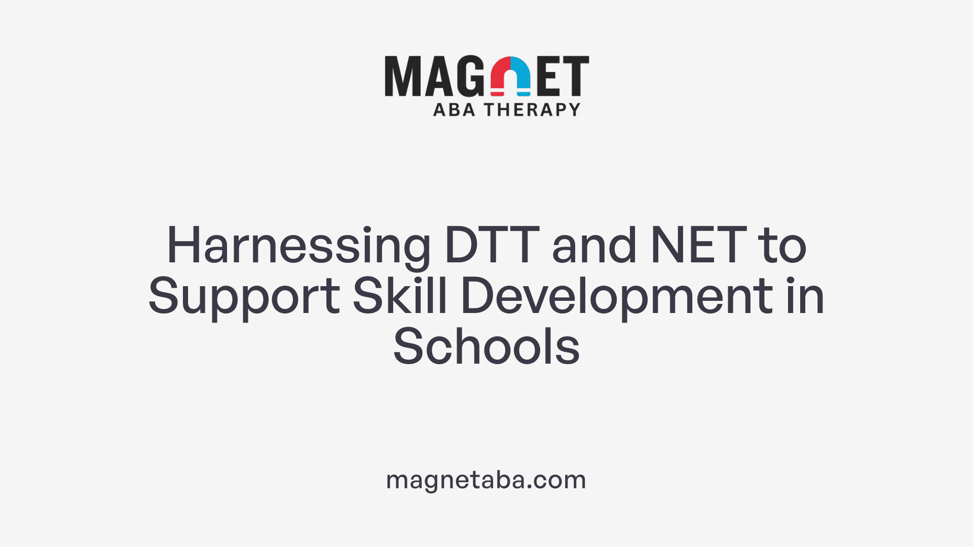 Harnessing DTT and NET to Support Skill Development in Schools