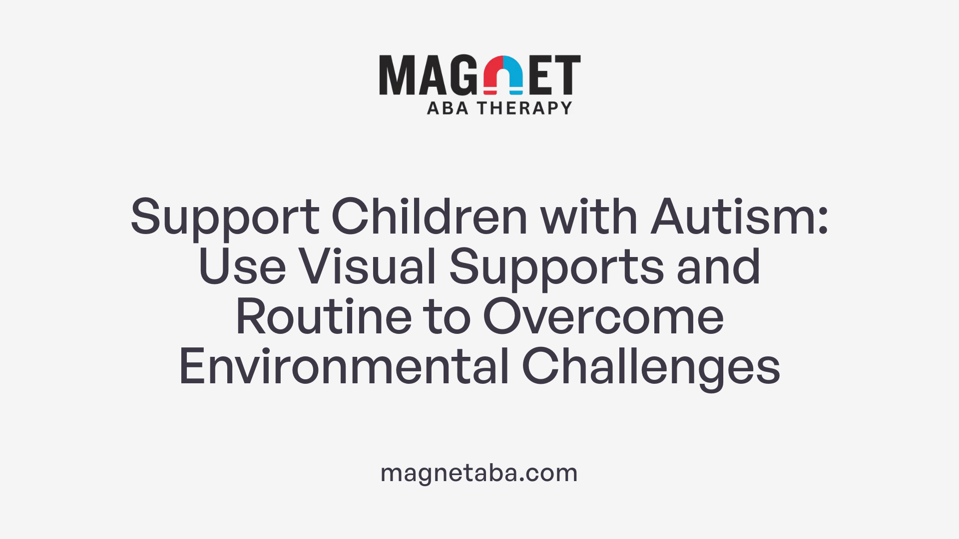 Support Children with Autism: Use Visual Supports and Routine to Overcome Environmental Challenges