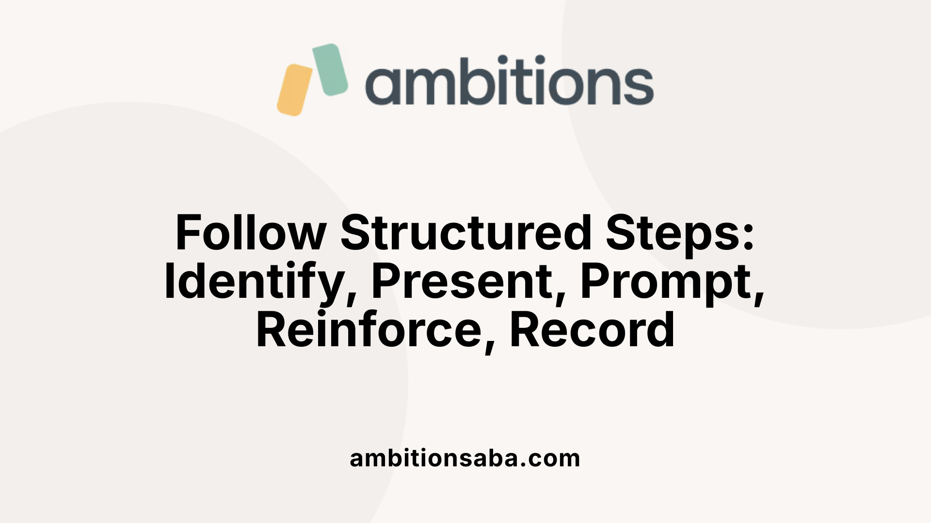 Follow Structured Steps: Identify, Present, Prompt, Reinforce, Record