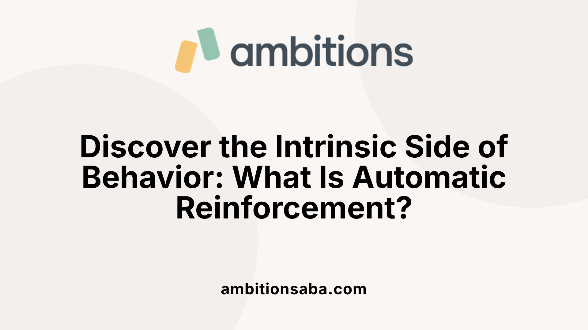 Discover the Intrinsic Side of Behavior: What Is Automatic Reinforcement?
