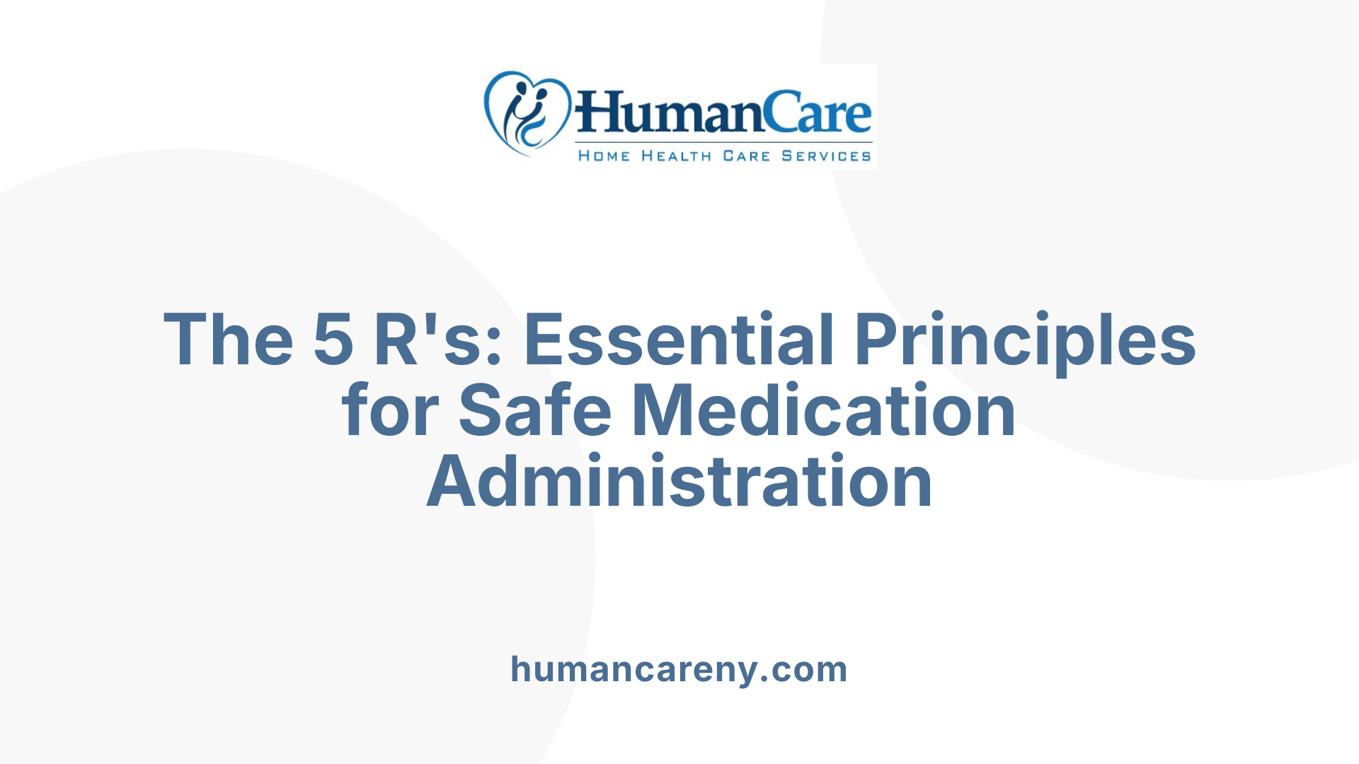 The 5 R's: Essential Principles for Safe Medication Administration