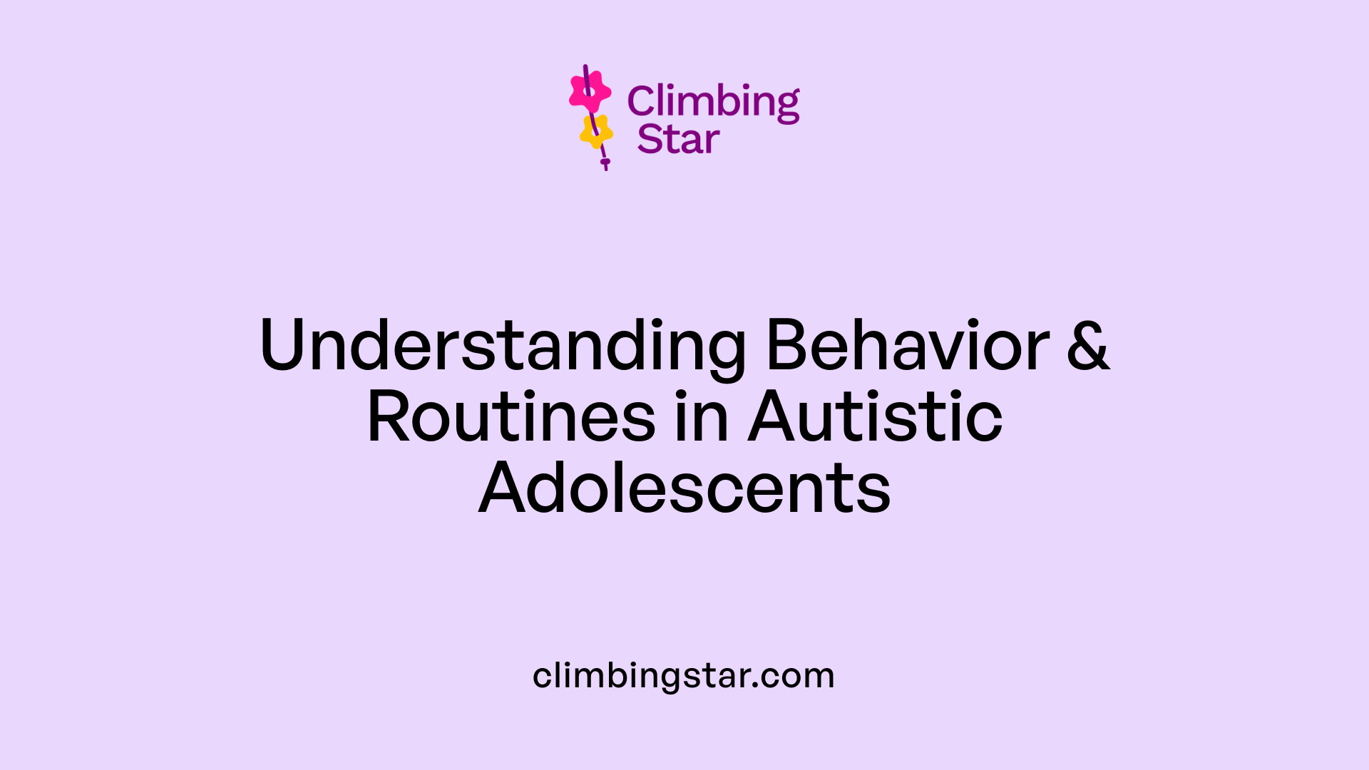 Understanding Behavior &amp; Routines in Autistic Adolescents