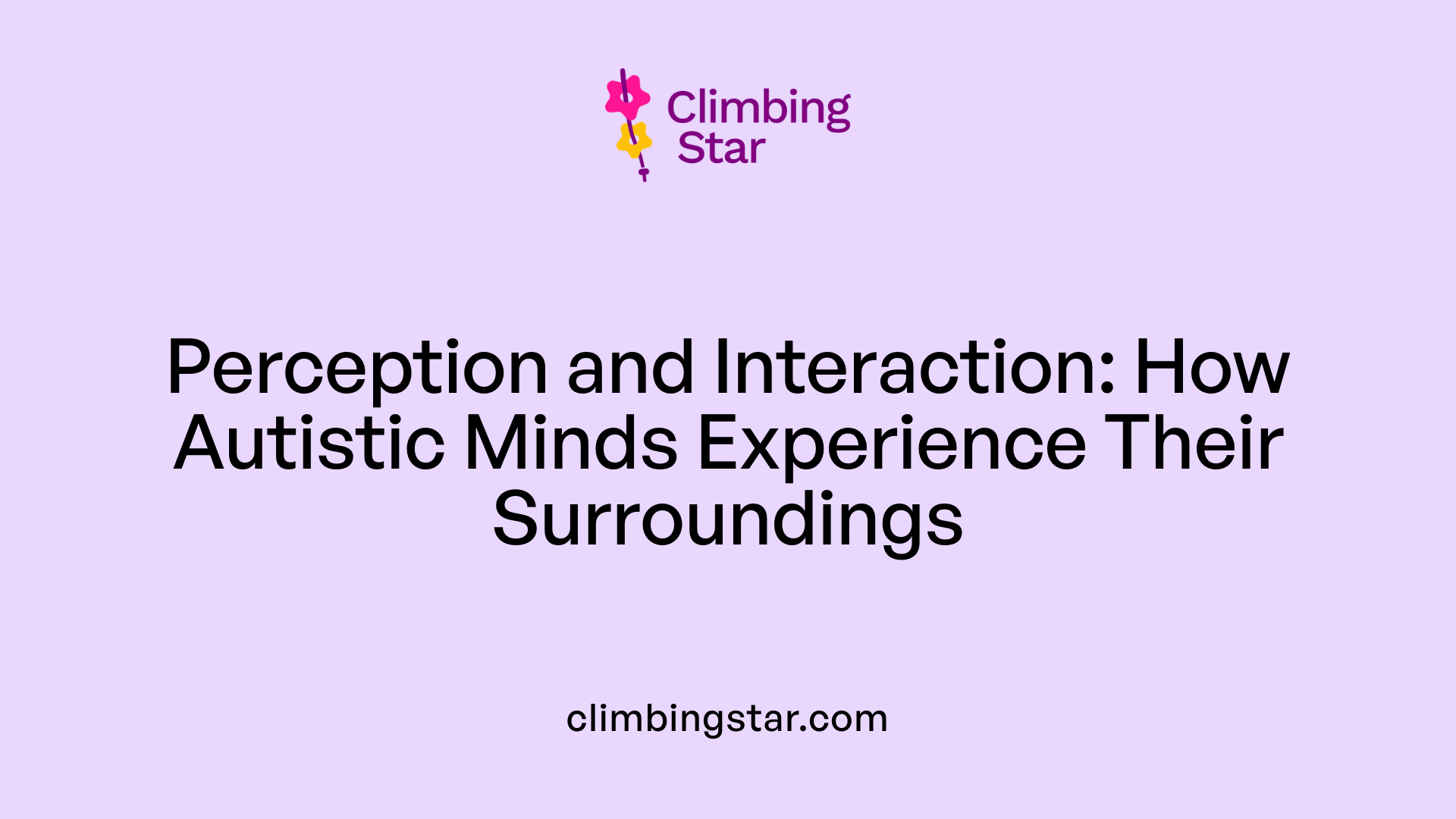 Perception and Interaction: How Autistic Minds Experience Their Surroundings