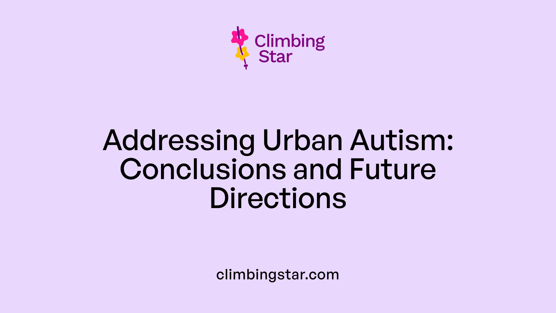 Addressing Urban Autism: Conclusions and Future Directions