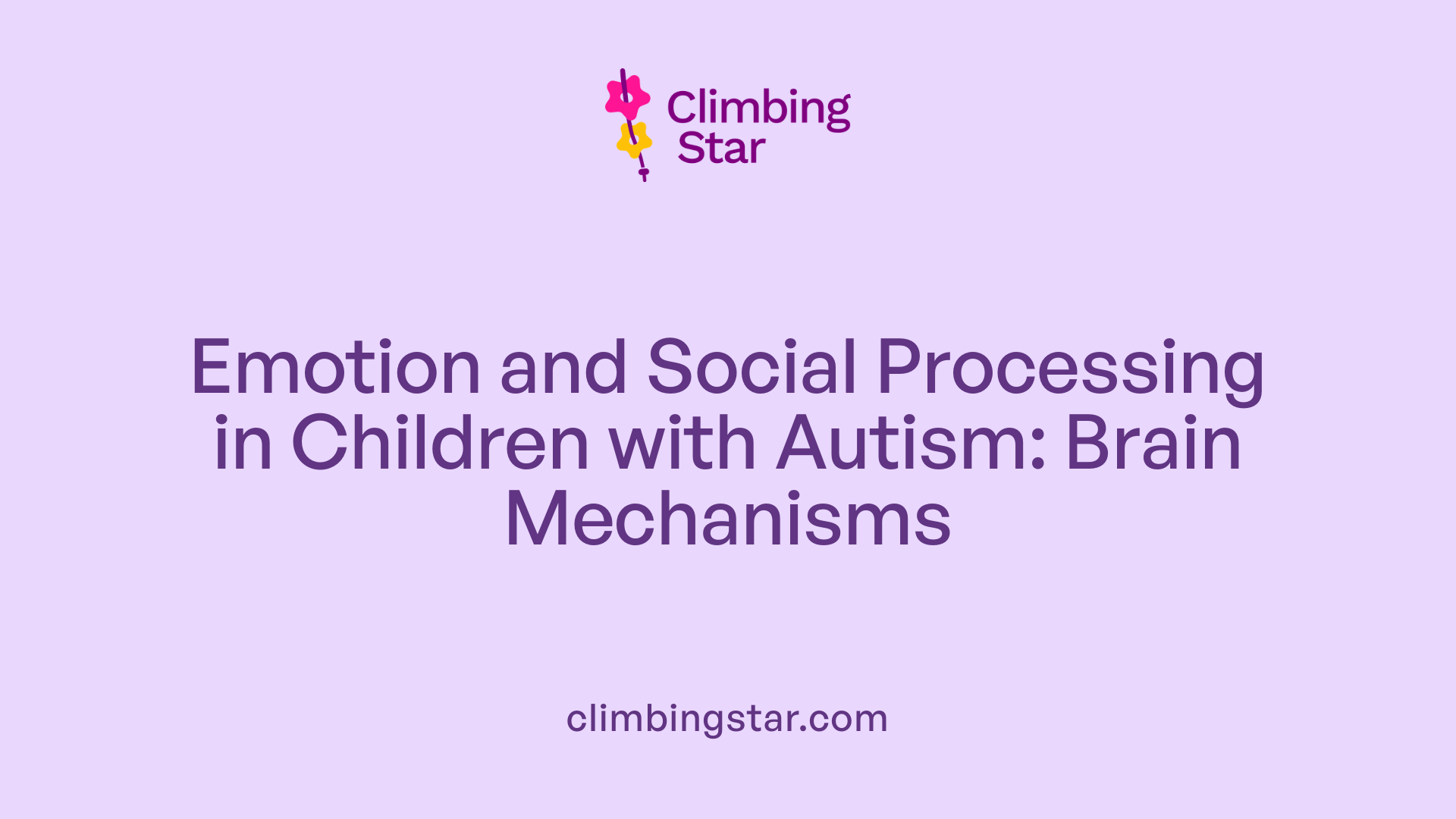 Emotion and Social Processing in Children with Autism: Brain Mechanisms