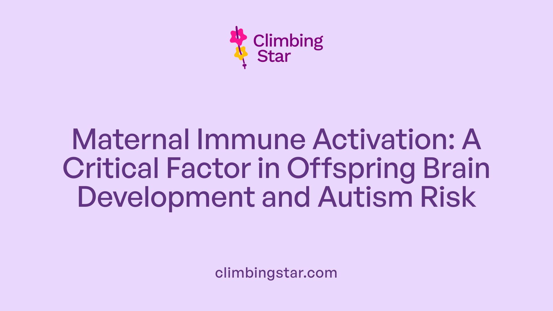 Maternal Immune Activation: A Critical Factor in Offspring Brain Development and Autism Risk