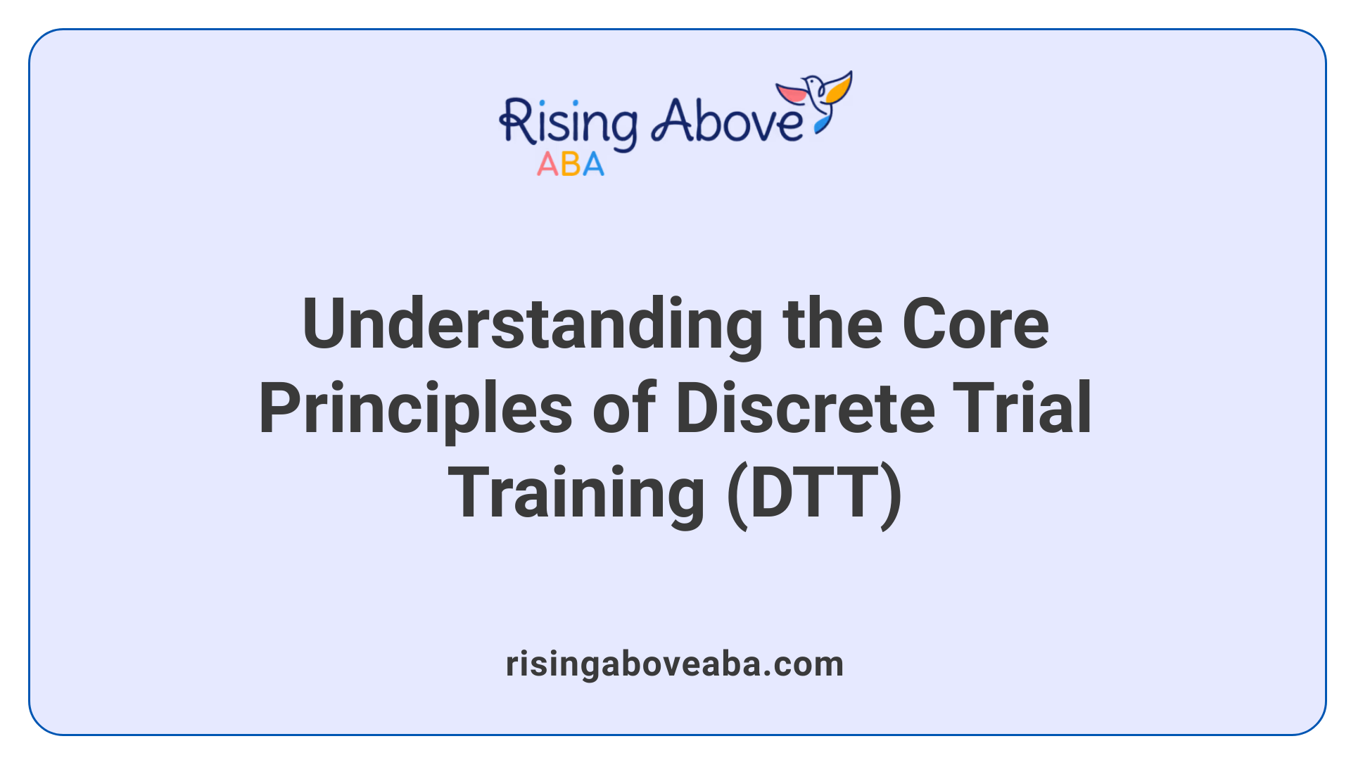 Understanding the Core Principles of Discrete Trial Training (DTT)