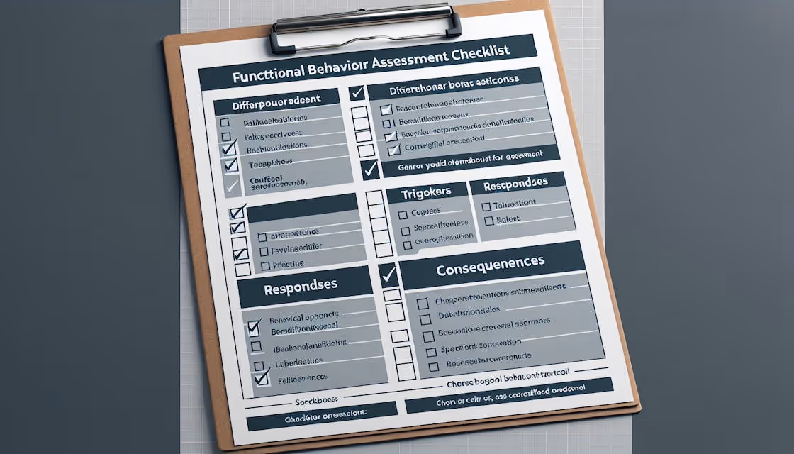 Functional Behavior Assessment Checklist for Autism