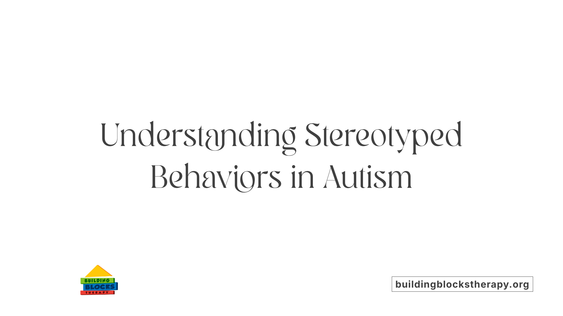 Understanding Stereotyped Behaviors in Autism