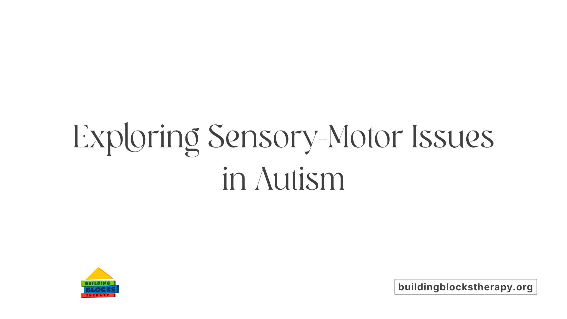 Exploring Sensory-Motor Issues in Autism
