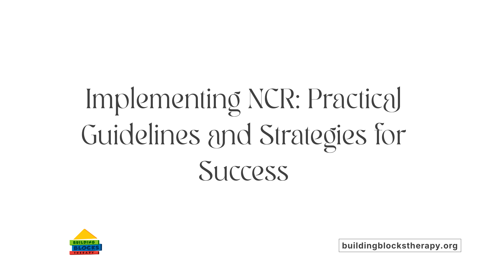 Implementing NCR: Practical Guidelines and Strategies for Success