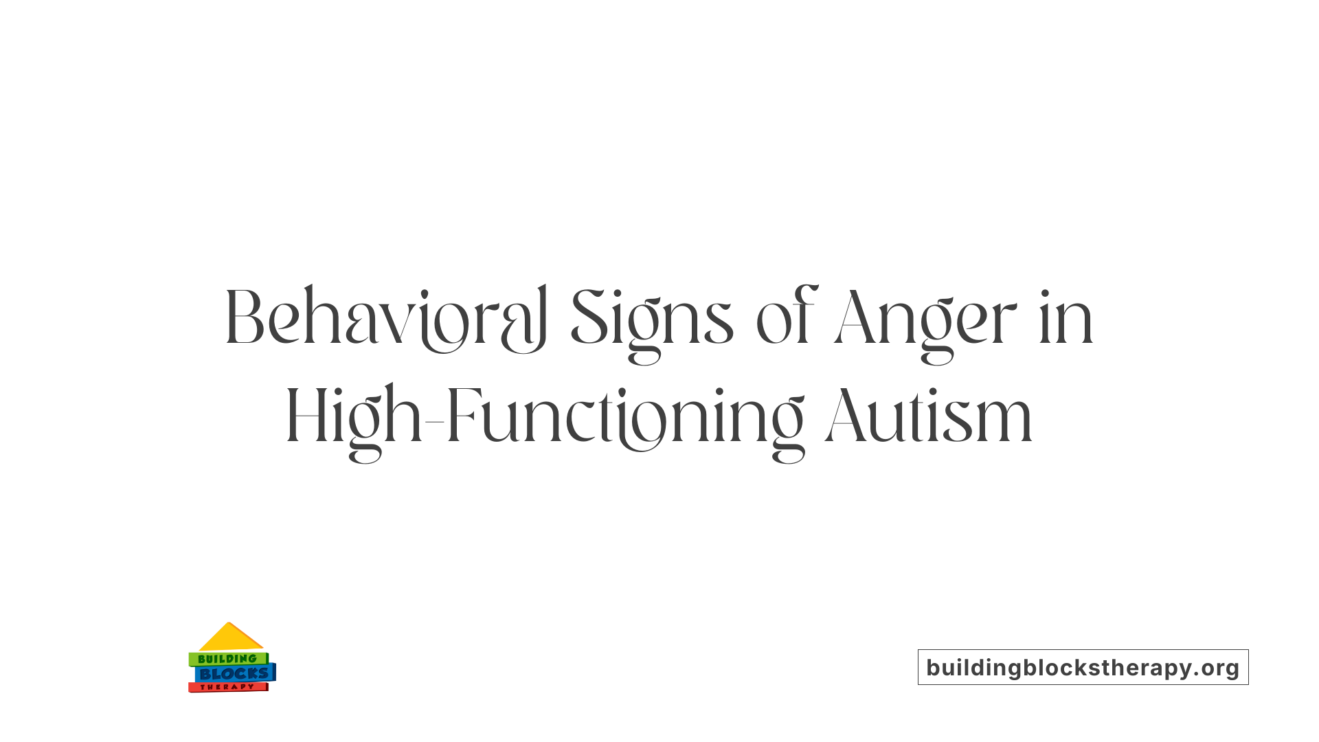 Behavioral Signs of Anger in High-Functioning Autism