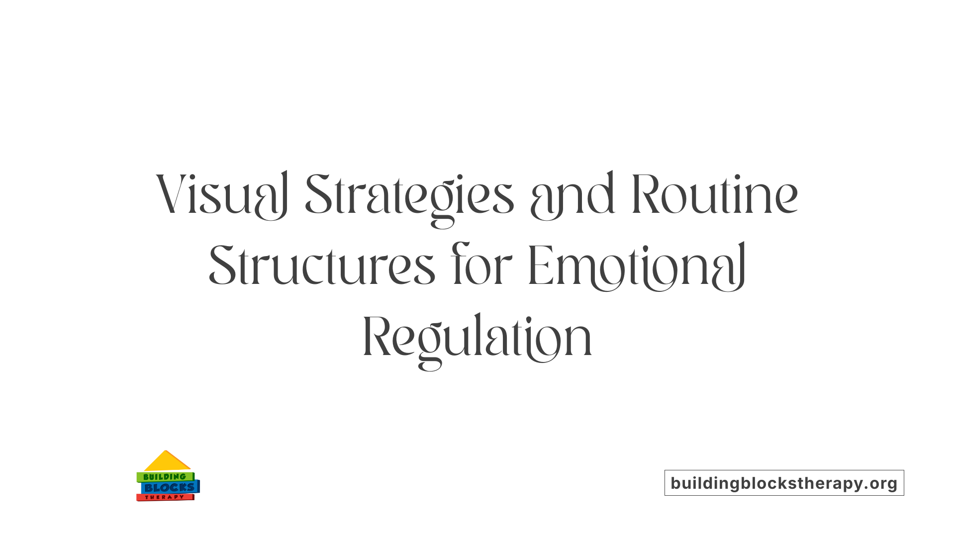 Visual Strategies and Routine Structures for Emotional Regulation