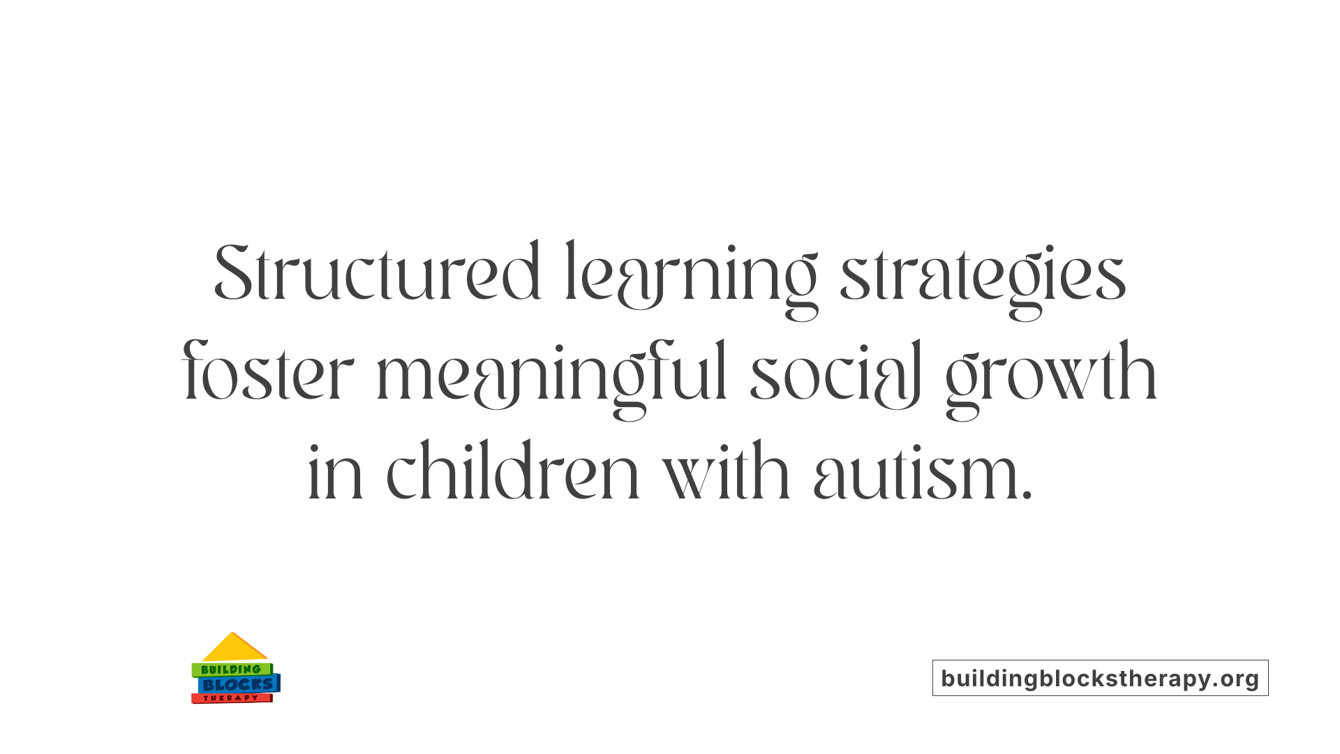 Structured learning strategies foster meaningful social growth in children with autism.