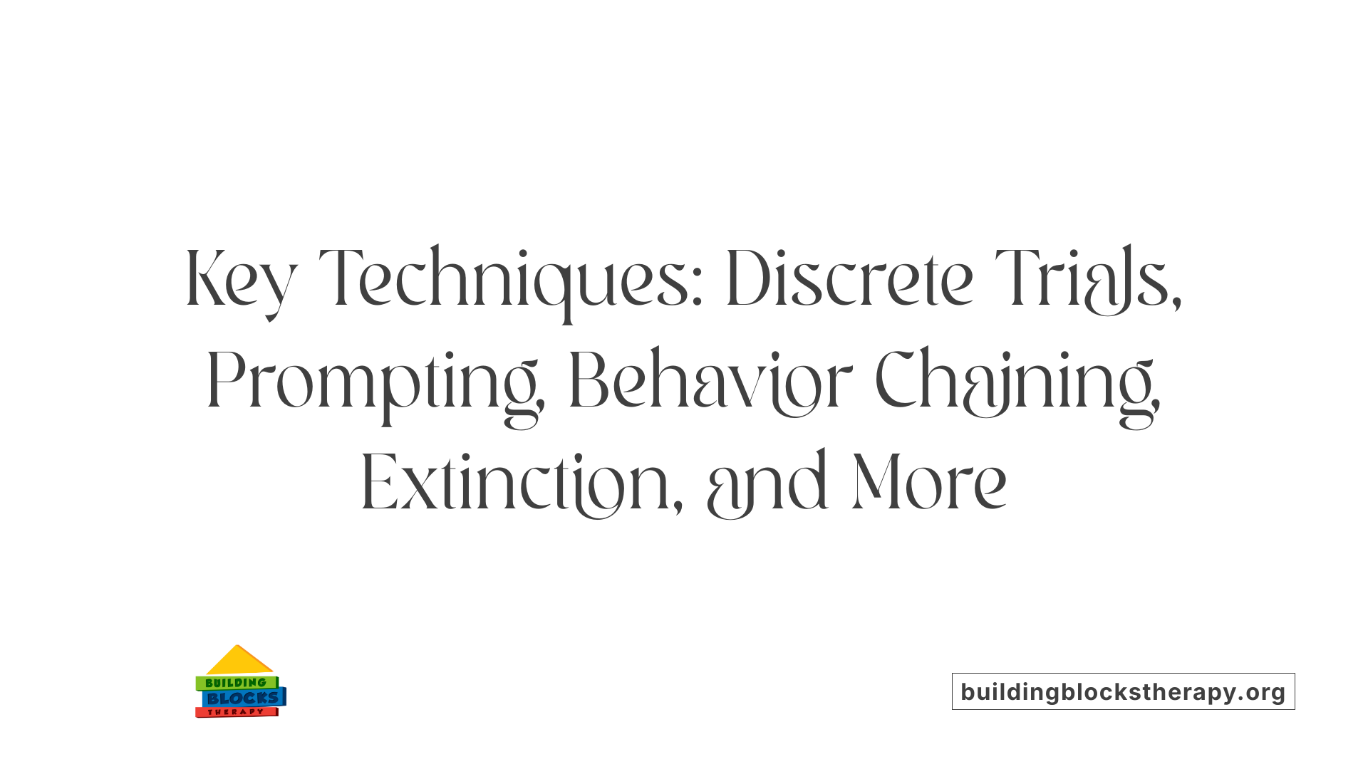 Key Techniques: Discrete Trials, Prompting, Behavior Chaining, Extinction, and More
