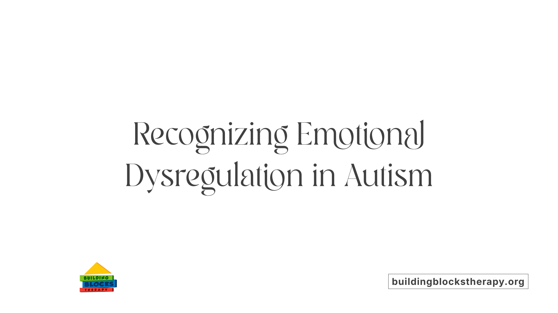 Recognizing Emotional Dysregulation in Autism