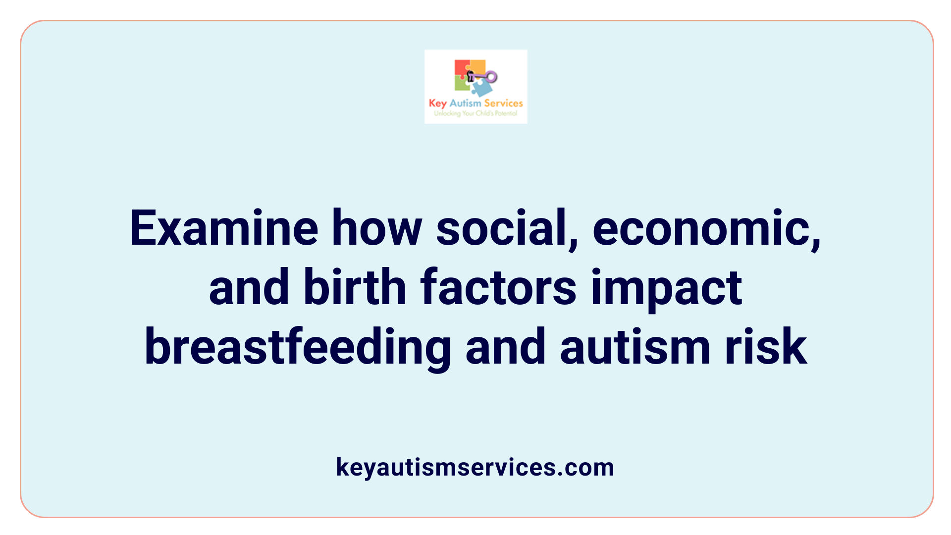 Examine how social, economic, and birth factors impact breastfeeding and autism risk