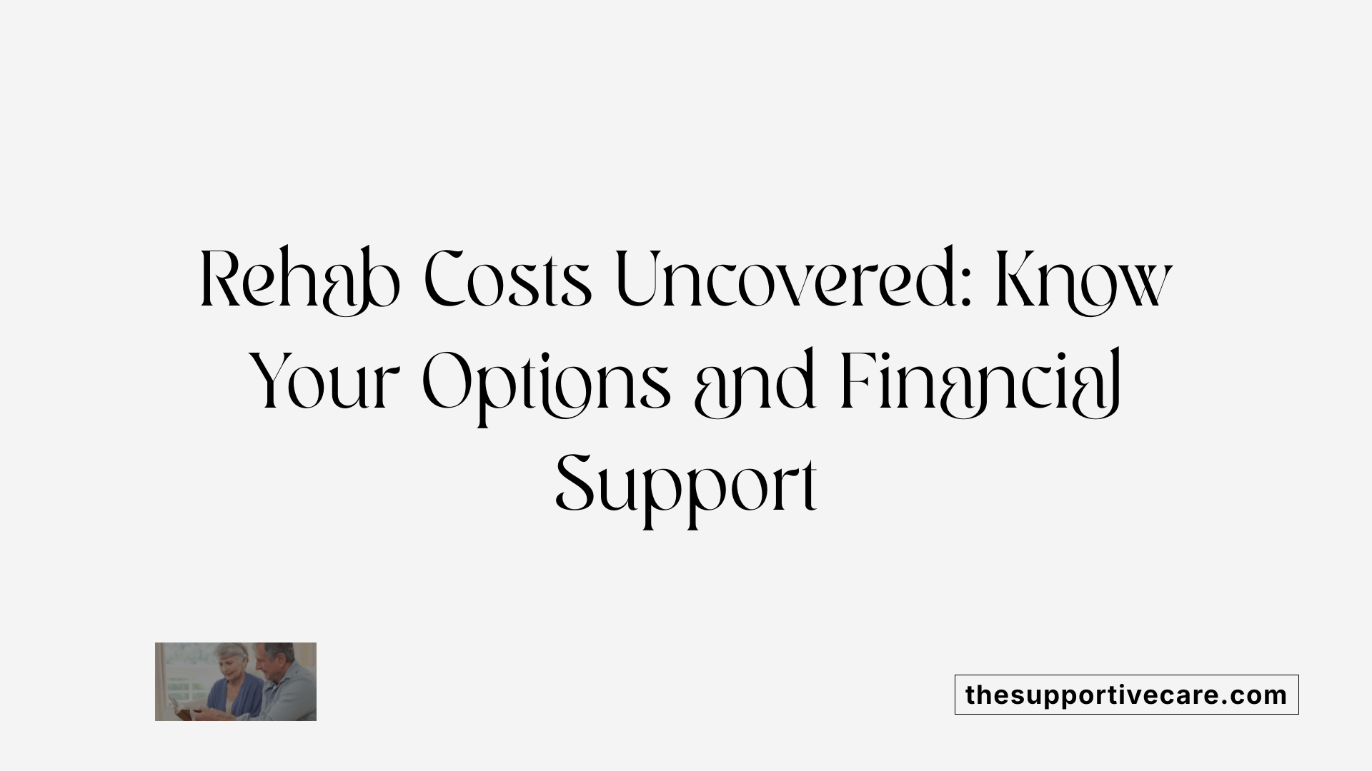 Rehab Costs Uncovered: Know Your Options and Financial Support