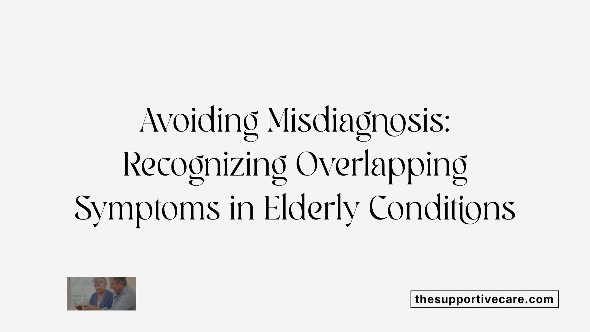 Avoiding Misdiagnosis: Recognizing Overlapping Symptoms in Elderly Conditions