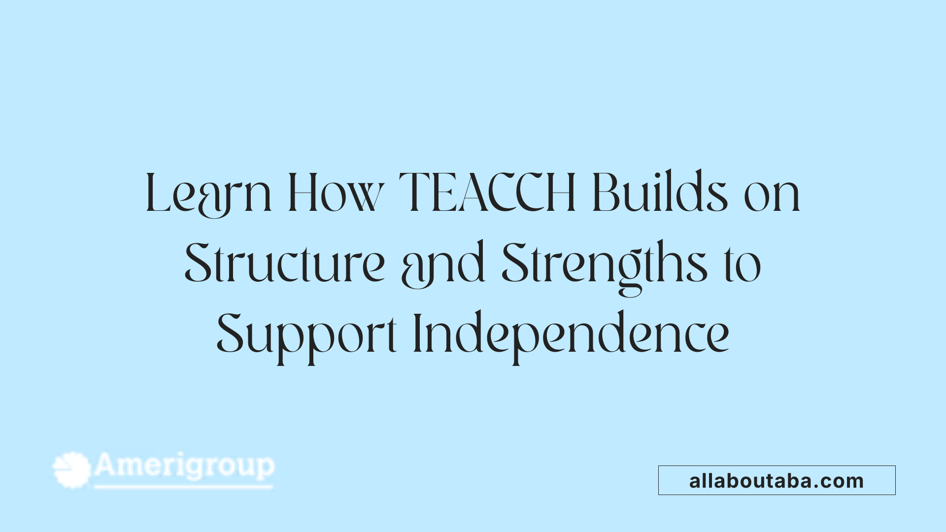 Learn How TEACCH Builds on Structure and Strengths to Support Independence