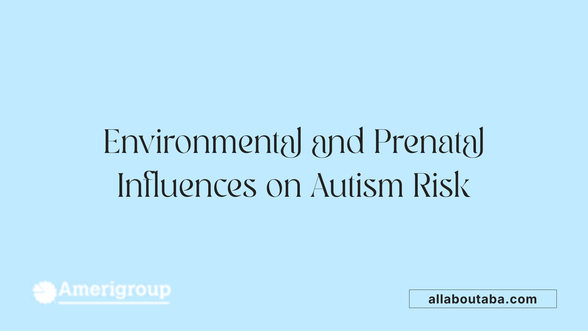 Environmental and Prenatal Influences on Autism Risk